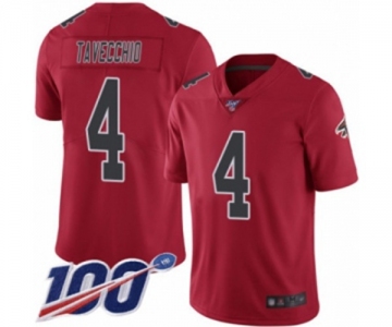 Men's Atlanta Falcons #4 Giorgio Tavecchio Limited Red Rush Vapor Untouchable 100th Season Football Jersey