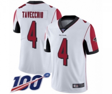 Men's Atlanta Falcons #4 Giorgio Tavecchio White Vapor Untouchable Limited Player 100th Season Football Jersey