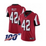 Men's Atlanta Falcons #42 Duke Riley Red Team Color Vapor Untouchable Limited Player 100th Season Football Jersey