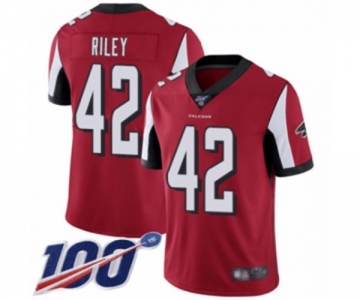 Men's Atlanta Falcons #42 Duke Riley Red Team Color Vapor Untouchable Limited Player 100th Season Football Jersey