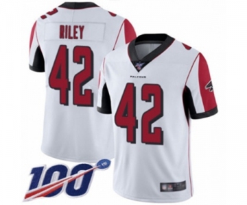 Men's Atlanta Falcons #42 Duke Riley White Vapor Untouchable Limited Player 100th Season Football Jersey