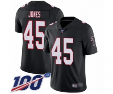 Men's Atlanta Falcons #45 Deion Jones Black Alternate Vapor Untouchable Limited Player 100th Season Football Jersey