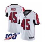 Men's Atlanta Falcons #45 Deion Jones White Vapor Untouchable Limited Player 100th Season Football Jersey