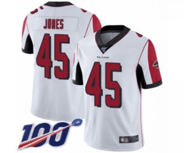 Men's Atlanta Falcons #45 Deion Jones White Vapor Untouchable Limited Player 100th Season Football Jersey