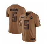 Men's Atlanta Falcons #5 Drake London 2023 Brown Salute To Setvice Limited Football Stitched Jersey