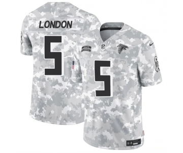 Men's Atlanta Falcons #5 Drake London 2024 F.U.S.E. Arctic Camo Salute to Service Limited Football Stitched Jersey