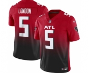 Men's Atlanta Falcons #5 Drake London Red Black 2023 F.U.S.E. Vapor Untouchable Limited Football Stitched Jersey