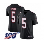 Men's Atlanta Falcons #5 Matt Bosher Black Alternate Vapor Untouchable Limited Player 100th Season Football Jersey