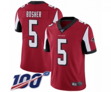 Men's Atlanta Falcons #5 Matt Bosher Red Team Color Vapor Untouchable Limited Player 100th Season Football Jersey