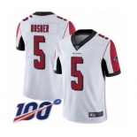 Men's Atlanta Falcons #5 Matt Bosher White Vapor Untouchable Limited Player 100th Season Football Jersey