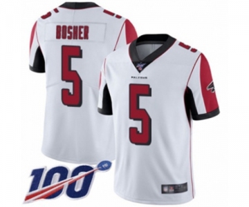 Men's Atlanta Falcons #5 Matt Bosher White Vapor Untouchable Limited Player 100th Season Football Jersey