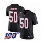 Men's Atlanta Falcons #50 John Cominsky Black Alternate Vapor Untouchable Limited Player 100th Season Football Jersey