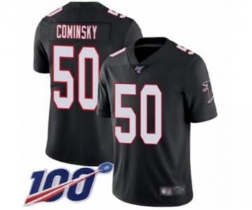 Men's Atlanta Falcons #50 John Cominsky Black Alternate Vapor Untouchable Limited Player 100th Season Football Jersey