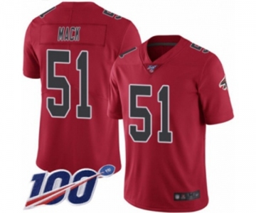 Men's Atlanta Falcons #51 Alex Mack Limited Red Rush Vapor Untouchable 100th Season Football Jersey