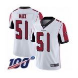 Men's Atlanta Falcons #51 Alex Mack White Vapor Untouchable Limited Player 100th Season Football Jersey