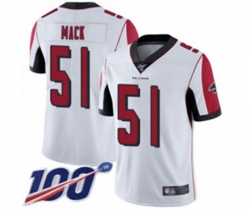 Men's Atlanta Falcons #51 Alex Mack White Vapor Untouchable Limited Player 100th Season Football Jersey