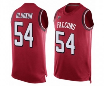 Men's Atlanta Falcons #54 Foye Oluokun Limited Red Player Name & Number Tank Top Football Jersey