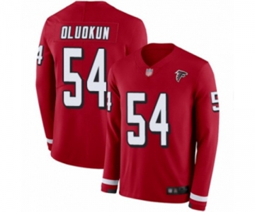 Men's Atlanta Falcons #54 Foye Oluokun Limited Red Therma Long Sleeve Football Jersey