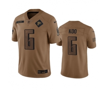 Men's Atlanta Falcons #6 Younghoe Koo 2023 Brown Salute To Setvice Limited Football Stitched Jersey