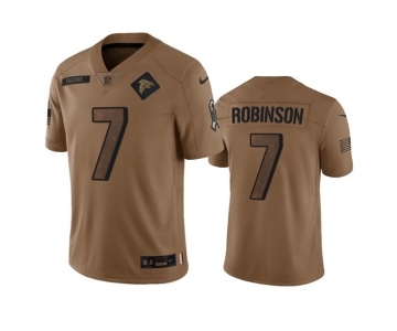 Men's Atlanta Falcons #7 Bijan Robinson 2023 Brown Salute To Setvice Limited Football Stitched Jersey