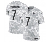 Men's Atlanta Falcons #7 Bijan Robinson 2024 Arctic Camo Salute To Service Limited Stitched Football Jersey