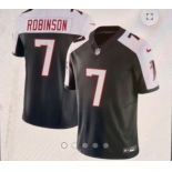 Men's Atlanta Falcons #7 Robinson  Black White F.U.S.E. Vapor Untouchable Limited 2024 Stitched Football Jersey