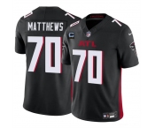 Men's Atlanta Falcons #70 Jake Matthews Black 2024 F.U.S.E With 4-Star C Patch Vapor Untouchable Limited Stitched Football Jersey