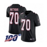 Men's Atlanta Falcons #70 Jake Matthews Black Alternate Vapor Untouchable Limited Player 100th Season Football Jersey