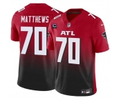 Men's Atlanta Falcons #70 Jake Matthews Red Black 2024 F.U.S.E With 4-Star C Patch Vapor Untouchable Limited Stitched Football Jersey