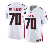 Men's Atlanta Falcons #70 Jake Matthews White 2024 F.U.S.E With 4-Star C Patch Vapor Untouchable Limited Stitched Football Jersey