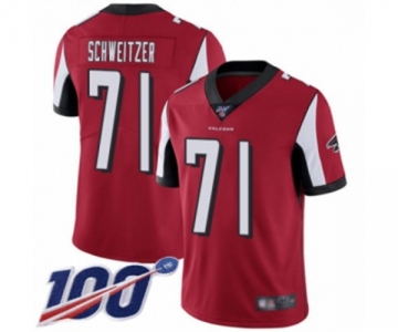 Men's Atlanta Falcons #71 Wes Schweitzer Red Team Color Vapor Untouchable Limited Player 100th Season Football Jersey