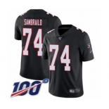 Men's Atlanta Falcons #74 Ty Sambrailo Black Alternate Vapor Untouchable Limited Player 100th Season Football Jersey