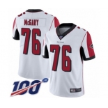 Men's Atlanta Falcons #76 Kaleb McGary White Vapor Untouchable Limited Player 100th Season Football Jersey