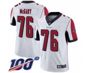 Men's Atlanta Falcons #76 Kaleb McGary White Vapor Untouchable Limited Player 100th Season Football Jersey