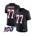 Men's Atlanta Falcons #77 James Carpenter Black Alternate Vapor Untouchable Limited Player 100th Season Football Jersey