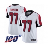 Men's Atlanta Falcons #77 James Carpenter White Vapor Untouchable Limited Player 100th Season Football Jersey