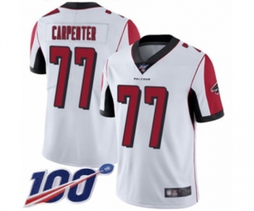 Men's Atlanta Falcons #77 James Carpenter White Vapor Untouchable Limited Player 100th Season Football Jersey