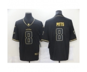 Men's Atlanta Falcons #8 Kyle Pitts Nike Black Gold 2021 Draft First Round Pick Limited Jersey