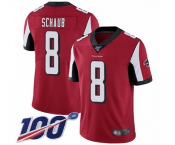 Men's Atlanta Falcons #8 Matt Schaub Red Team Color Vapor Untouchable Limited Player 100th Season Football Jersey