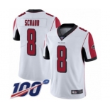 Men's Atlanta Falcons #8 Matt Schaub White Vapor Untouchable Limited Player 100th Season Football Jersey