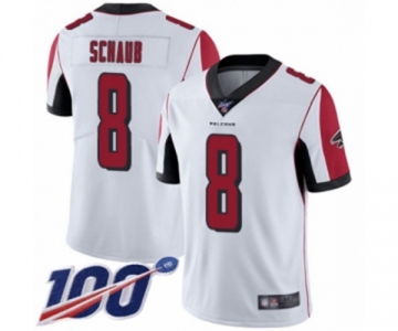 Men's Atlanta Falcons #8 Matt Schaub White Vapor Untouchable Limited Player 100th Season Football Jersey