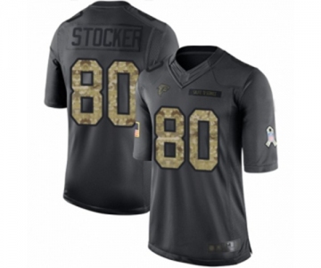 Men's Atlanta Falcons #80 Luke Stocker Limited Black 2016 Salute to Service Football Jersey