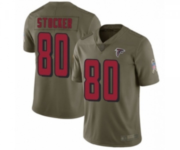 Men's Atlanta Falcons #80 Luke Stocker Limited Olive 2017 Salute to Service Football Jersey