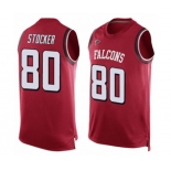 Men's Atlanta Falcons #80 Luke Stocker Limited Red Player Name & Number Tank Top Football Jersey