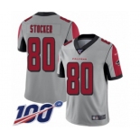 Men's Atlanta Falcons #80 Luke Stocker Limited Silver Inverted Legend 100th Season Football Jersey