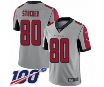 Men's Atlanta Falcons #80 Luke Stocker Limited Silver Inverted Legend 100th Season Football Jersey