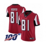 Men's Atlanta Falcons #81 Austin Hooper Red Team Color Vapor Untouchable Limited Player 100th Season Football Jersey