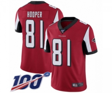 Men's Atlanta Falcons #81 Austin Hooper Red Team Color Vapor Untouchable Limited Player 100th Season Football Jersey