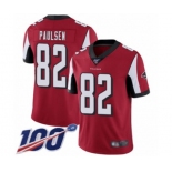 Men's Atlanta Falcons #82 Logan Paulsen Red Team Color Vapor Untouchable Limited Player 100th Season Football Jersey