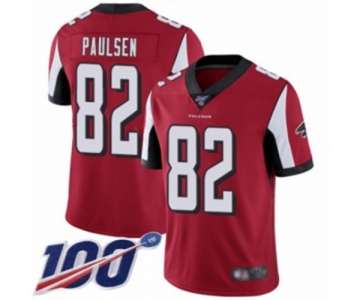 Men's Atlanta Falcons #82 Logan Paulsen Red Team Color Vapor Untouchable Limited Player 100th Season Football Jersey